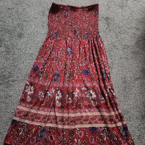Strapless boho dress